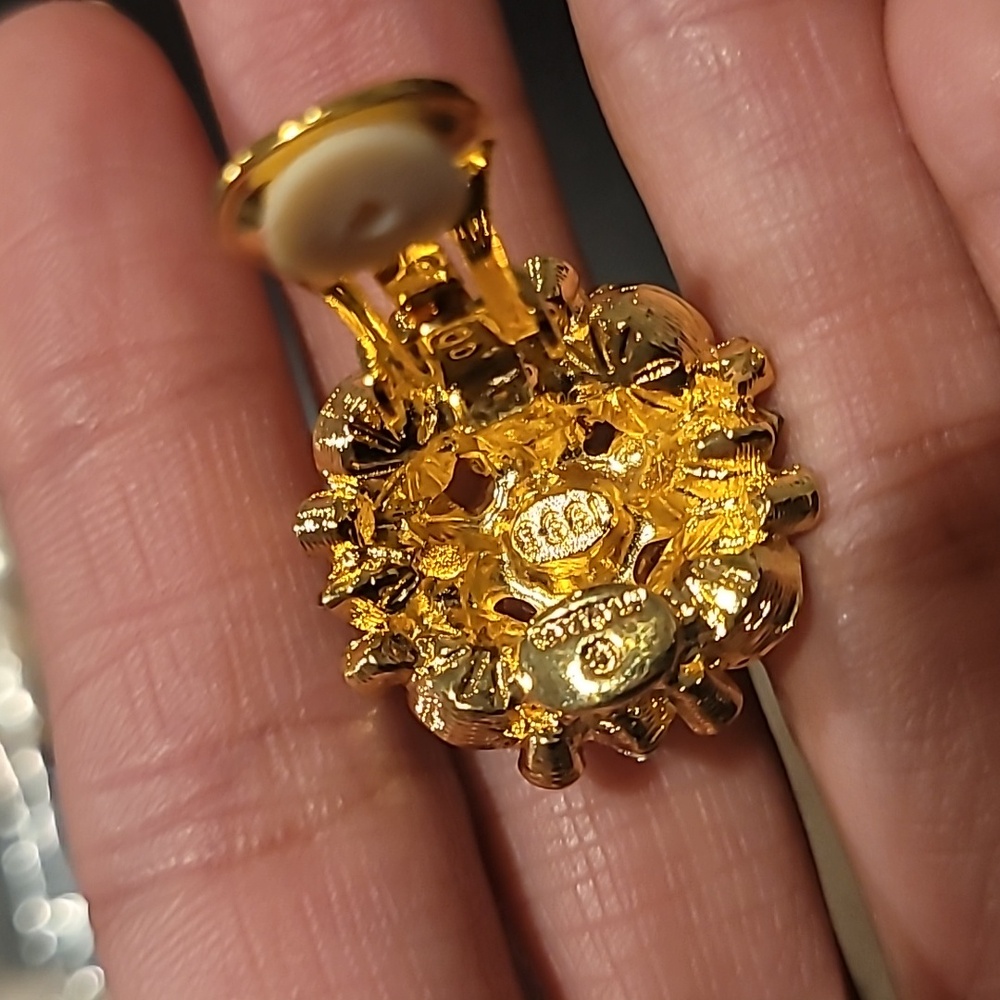 R.J. Graziano Gold and Orange Statement Earrings - Picture 4 of 6